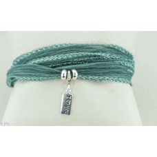 I love you with silk bracelet/necklace (seagreen)
